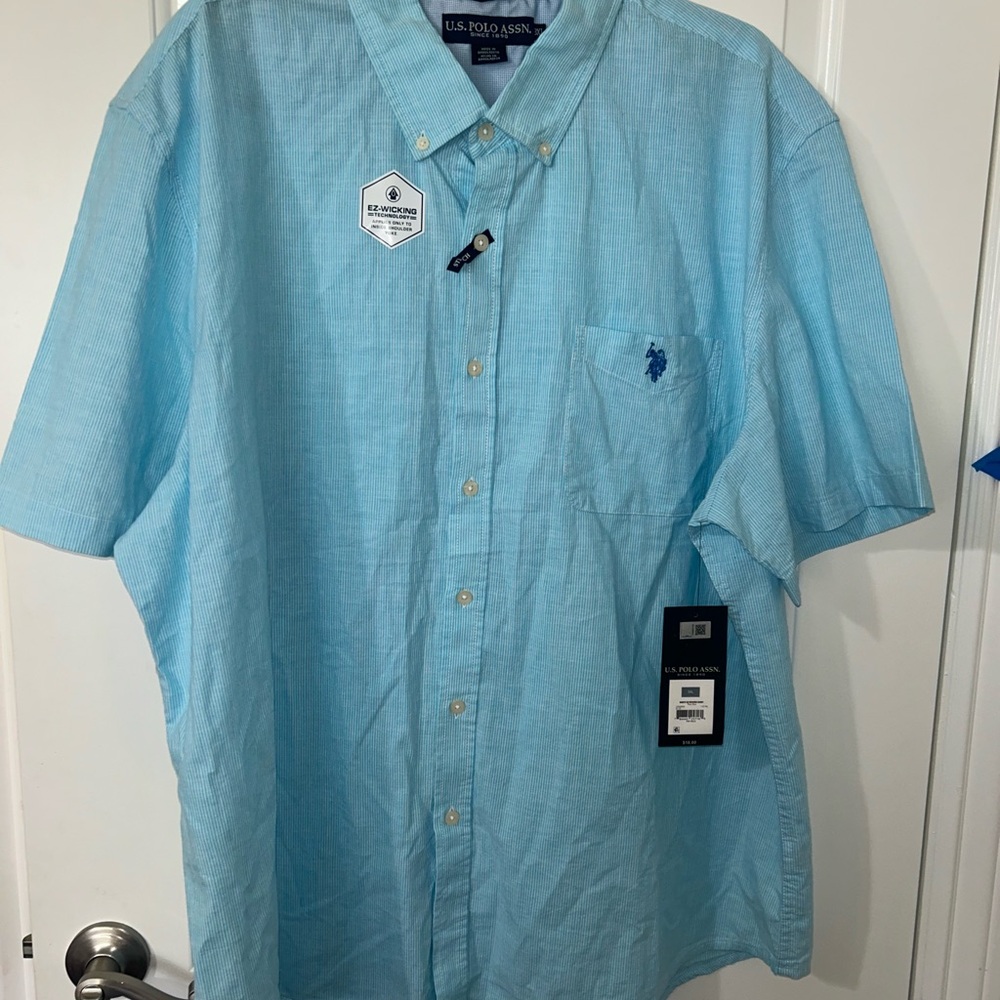 U.S. Polo Assn. Blue Casual Button Down Shirt with Classic Collar
